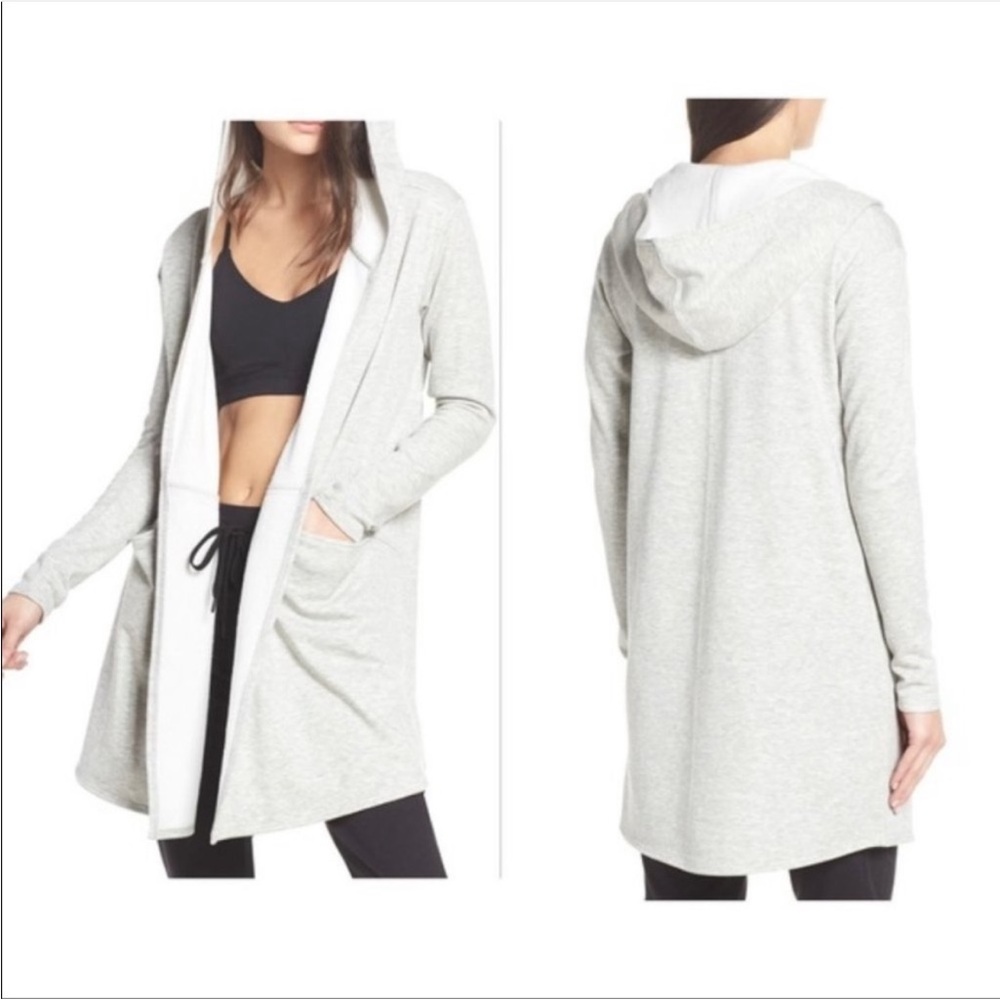 Zella Cardigan hoodie gray long soft XS